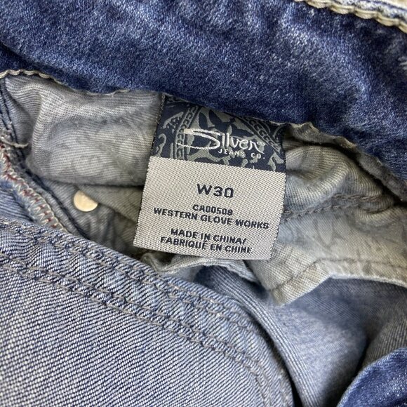 Silver Jeans Womens W30 (Fits 30x25) Suki Blue Straight Leg Denim Y2K Style - Picture 11 of 14